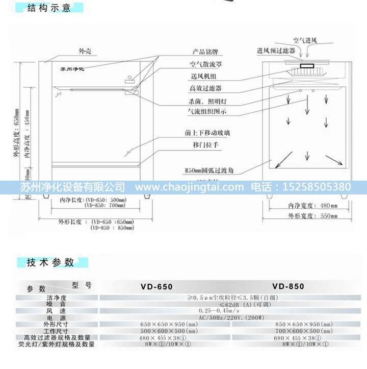 HD-650臺式水平送風QS認證超凈臺/凈化工作臺